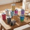 Durable 500ml Rhinestone Water Cup Sparkling Reusable Glitter Coffee Mug Unbreakable Bling Creative Straw Cup Girl