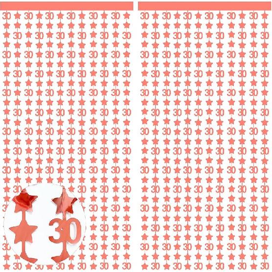 Gold 30th Birthday Decorations Number 30 Circle Dot Twinkle Star Garland Metallic Hanging Streamer Bunting Banner Backdrop for Her Happy Dirty 30