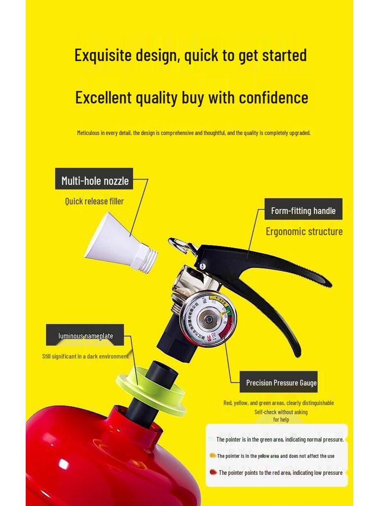 2025 Dry Powder Fire Extinguisher Set: 2 Handheld 4kg Units for Commercial Use (3/5/8kg Options Available)