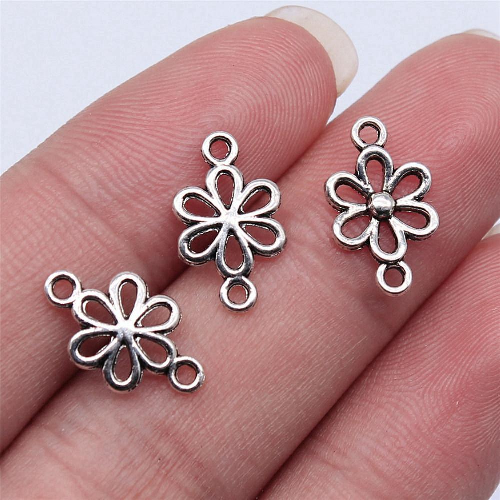 Connettori Fiore a Lavoro Aperto Gancio per Ciondolo Colore Bronzo Antico Creazione Gioielli Accessori Fatti a Mano Connettori per Ciondoli