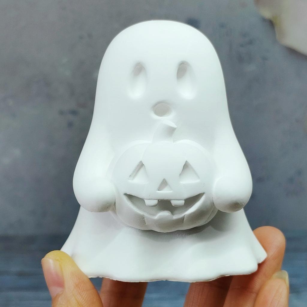 Halloween Ghost Pumpkin Silicone Mold DIY Pumpkin Aroma Candle Plaster Decoration Mould Halloween Spook Candle Making Supplies