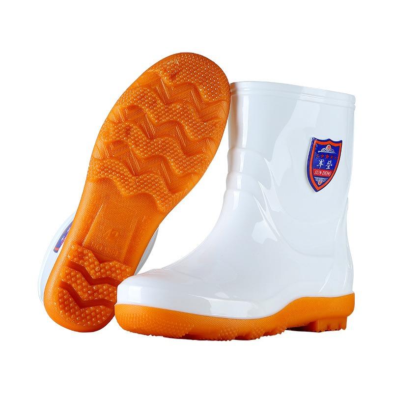 Neue, kurze und mittellange Regenschuhe Herren Schwarz Küche Wasserdichte Schuhe Oxford Gummistiefel, Arbeitsschutzschuhe Herren Regenstiefel