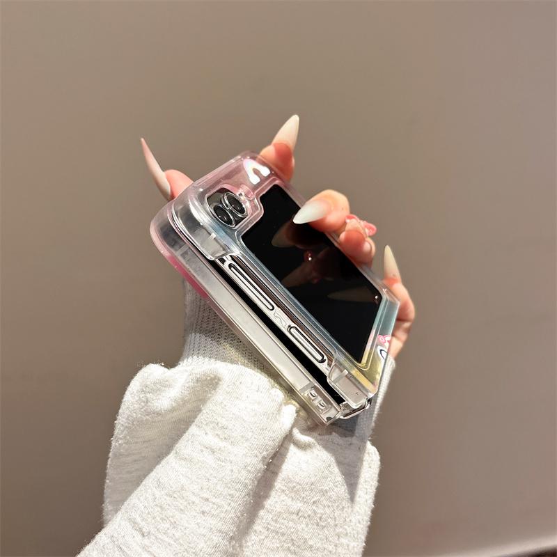Korean Cute Puppy Phone Case For Samsung Z Flip 7 6 5 Cover Clear Cartoon Hard Cases for Galaxy Z Flip5 Flip6 Flip7 Kawaii Funda