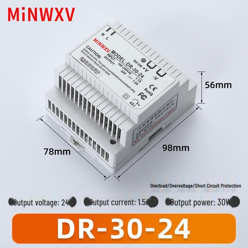 Ultra-Thin DIN Rail Mounted Power Supply, 12V/24V for Industrial Monitoring