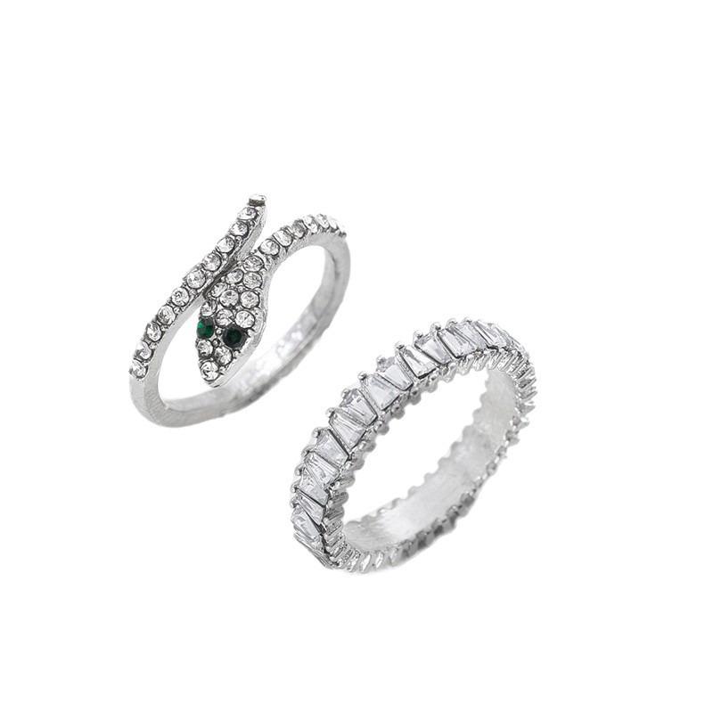 New Jewelry Autumn and Winter Serpentine Diamond Ring Personalized Irregular Alloy Stacked Ring Woman