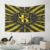 "Yellow Crest with Leaves and Birds" Pattern Wall Hanging Tapestry Decorative Tapestry Home Decor for Bedroom and Living Room