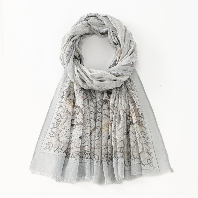 Autumn new retro bustling versatile long towel women soft comfortable light and beautiful shawl beach towel