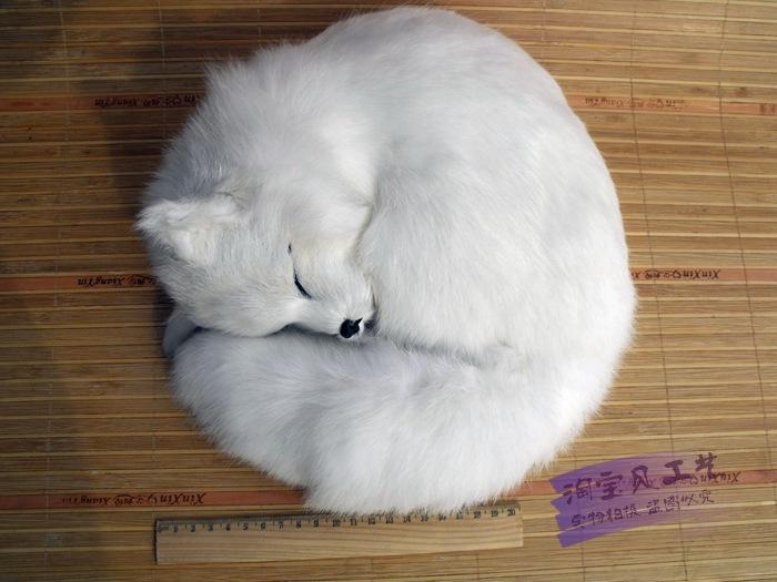 Real Fur Simulation Sleeping Fox Animal