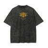 T-shirt Mahoraga Jujutsu Kaisen Uomo Lavaggio Acido Oversize Ruota di Mahoraga Grafica Anime Streetwear Shikigami Cane Divino Vintage Bootleg Tee