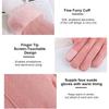 Winter Suede Leather Biking Gloves Autumn Thicken Female Warm Velvet Plush Mittens Women Outdoor Activity Touch Screen Driving Gloves