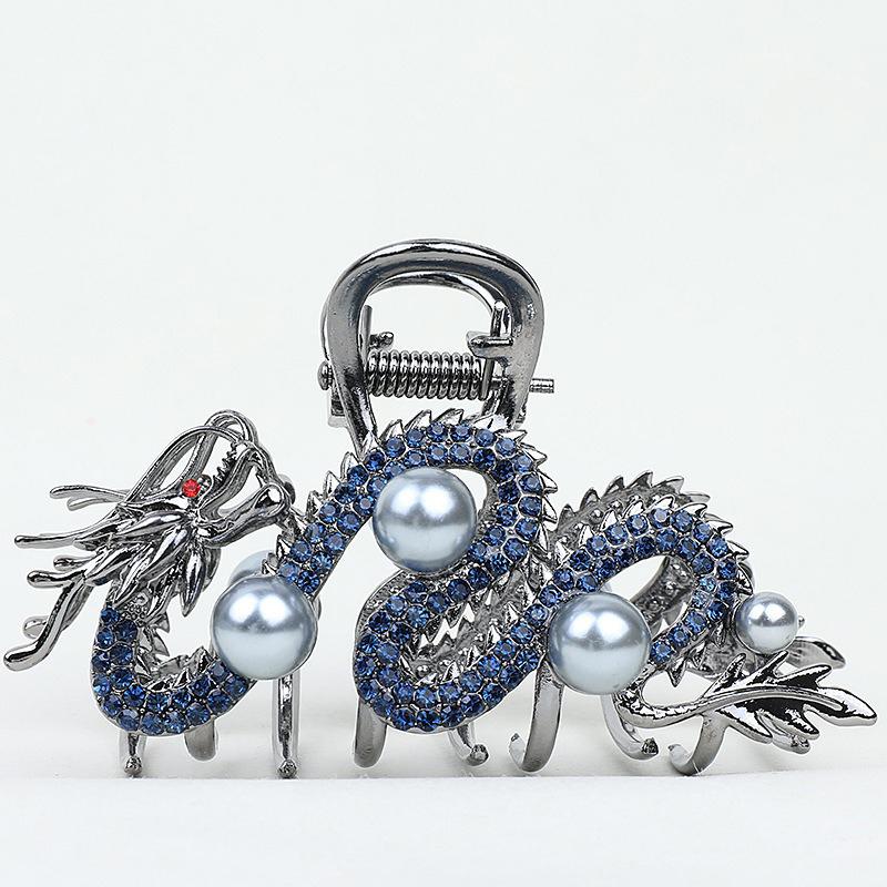

Traditional Chinese Dragon Totem 3d Alloy Grip Clip Ancient Style Hanfu Paired with Accessories for Daily Convenience Shark Clip синій