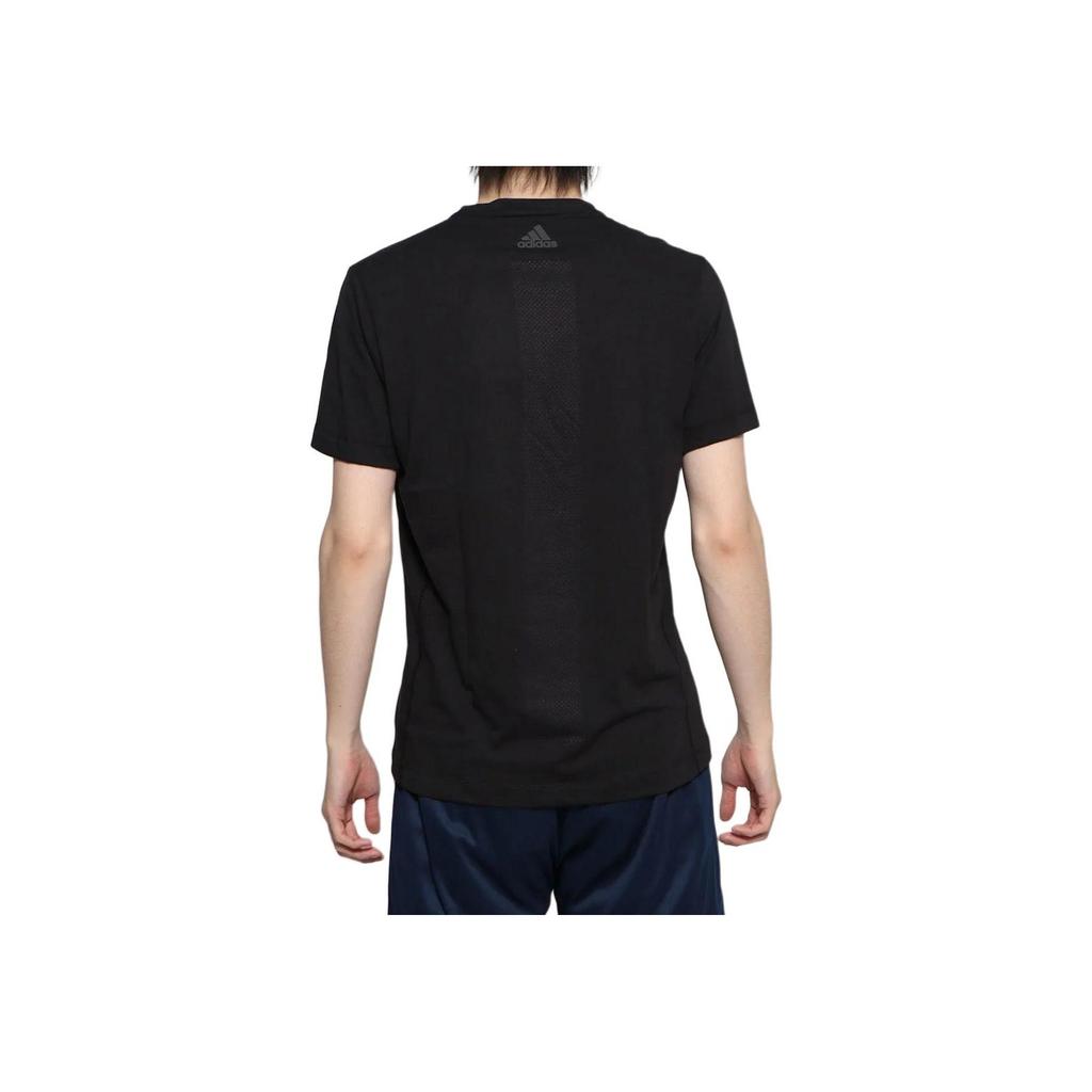 Adidas Runit Round Neck Comfortable Sports Short Sleeve T-Shirt Men Tops Black EC7494