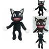Adorable Black Cartoon Cat Plush Toy Stuffed Doll Perfect For Halloween Decorations