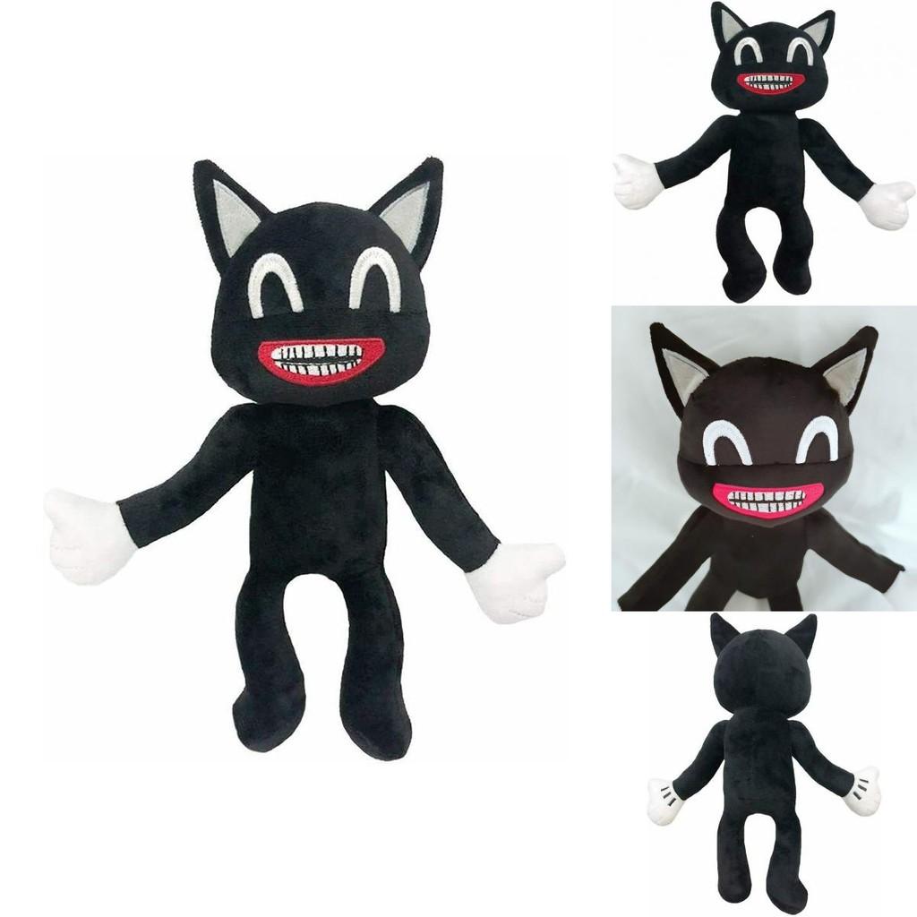 Adorable Black Cartoon Cat Plush Toy Stuffed Doll Perfect For Halloween Decorations