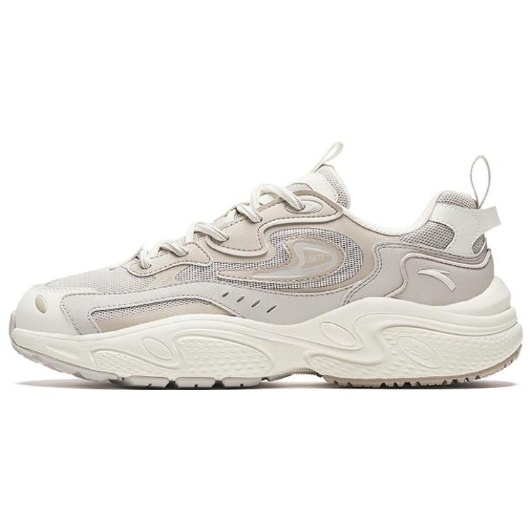 New Anta Chunky Sneakers Durable Breathable Low Top Casual Shoes Men's Beige 912348836-1