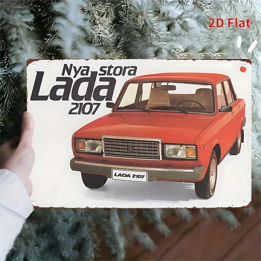 Lada Retro Metal Tin Sign Garage Wall Decor Vintage Car