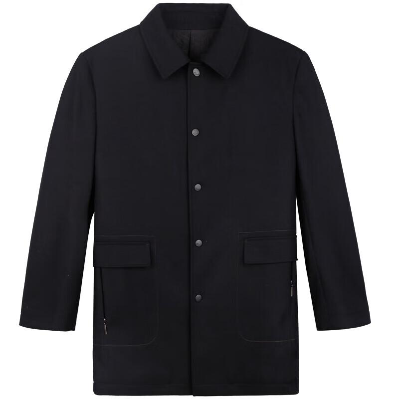 TRIES Men's Autumn/Winter Wool Blend Lapel Overcoat