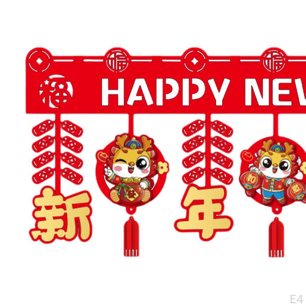 Chinese Lunar Year Decoration Door Curtain Blessings with Tassels Ornament for