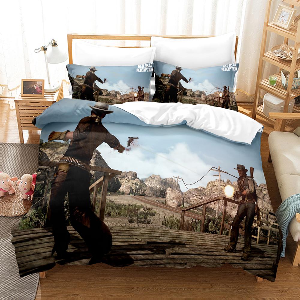 3D Print Game Red Dead Redemption 2_3pcs Bedding Sets Duvet Cover Set With Pillowcase Twin Full Queen King Bedclothes Bed Linen