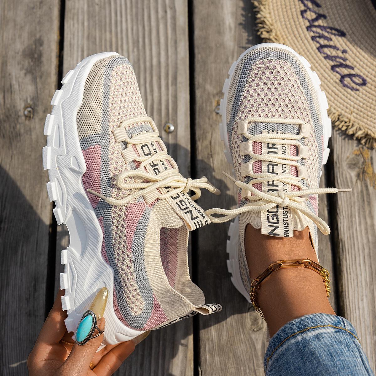 

Весна 2025 Легкие женские повседневные туфли на мягкой подошве 36 Bulk Produced розовый/кофейный