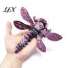 Handheld Fidget Toy 3D Printed Dragonfly Figurine, Articulated Model with Movable Joints, Toys Stress Relief Insect for Desk Decoration PLA Models