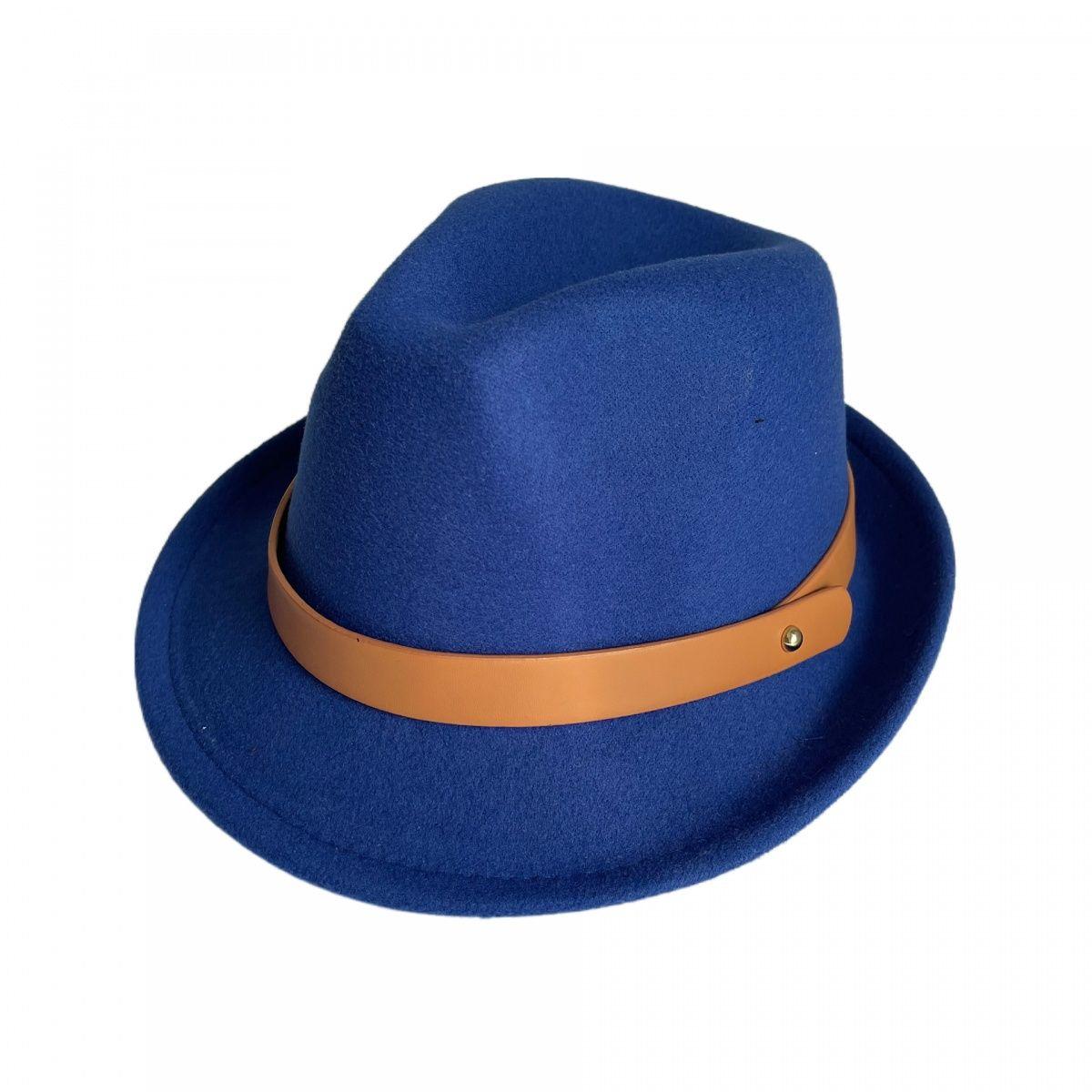 

Модний фетровий циліндр для жінок Британський ретро Універсальний чоловічий однотонний фетровий капелюх M(56-58cm) королівський синій колір
