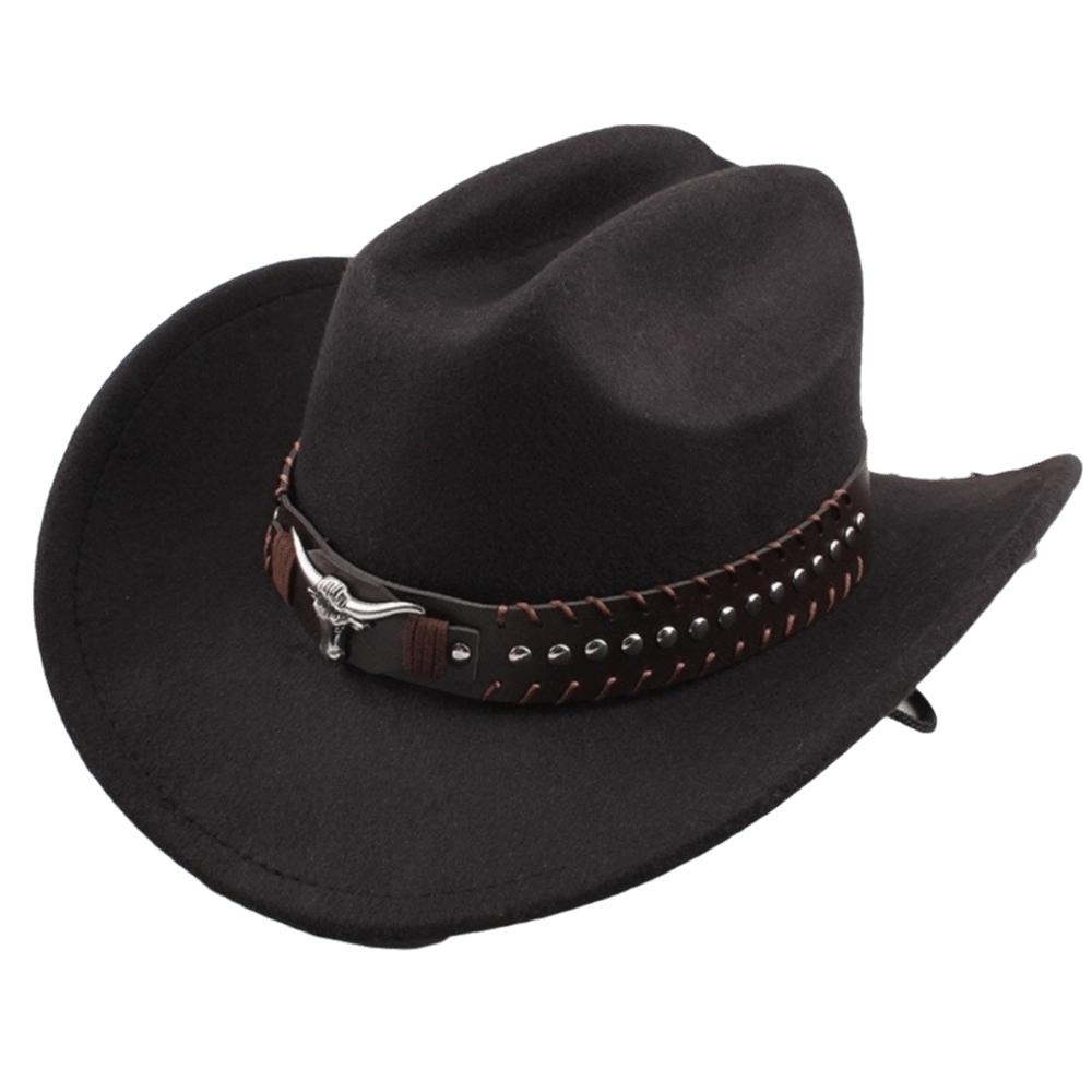 Soft Felt Cowgirl Hat Wide Brim Riding Hat Fashion Sun Hat Festive Occasions Style E