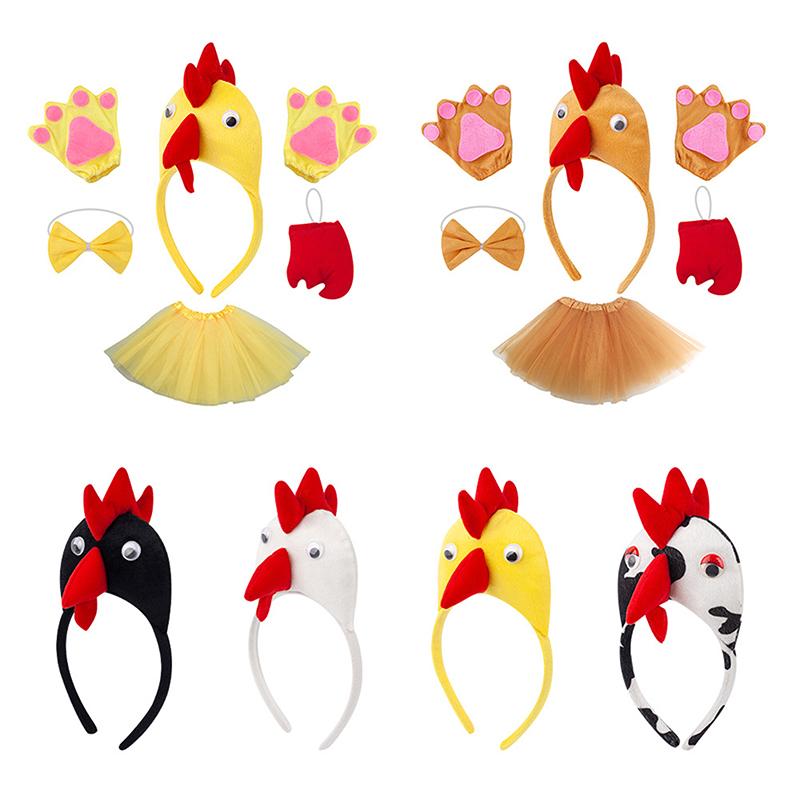 Child Kids Adult Chicken Chick Headband Animal Cosplay Props Birthday Gift Party Costume Carnival Halloween Christmas