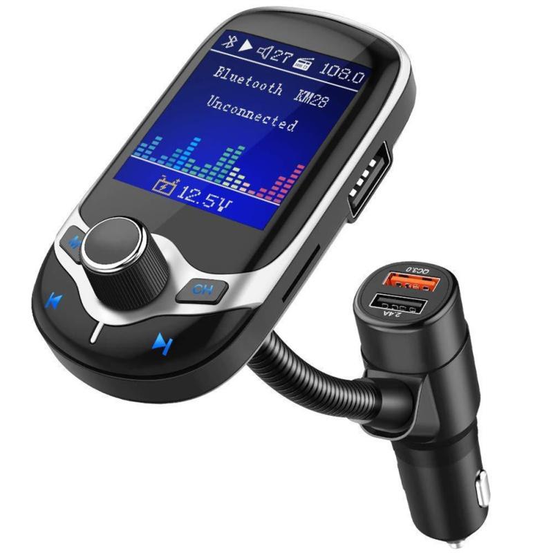 

Автомобильный MP3-плеер Bluetooth-совместимый 5.0 приемник FM-передатчик Двойной USB Qc3.0 Зарядное устройство U Диск / tf кард-ридер