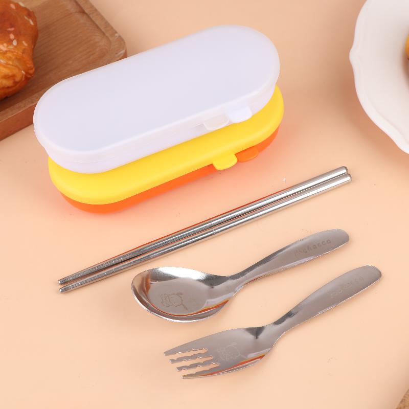 Stainless Steel Spoon Fork Set Short Handle Children'S Tableware Household Baby Food Spoon Soup Spoon