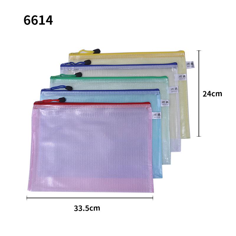 A4 Transparent Mesh Zipper File Bag - Office & Business Document Tote
