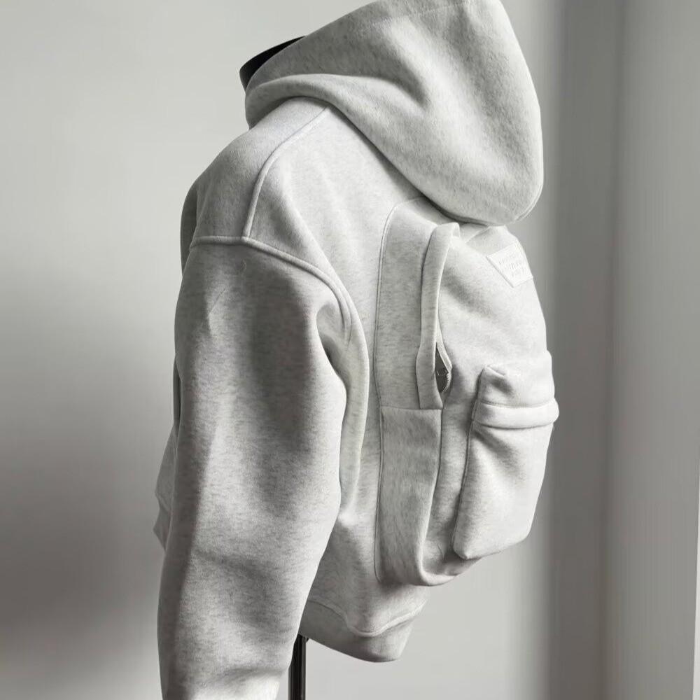 Casual Hoodie For Men With Backpack Design And Polyester Fabric For Everyday Wear