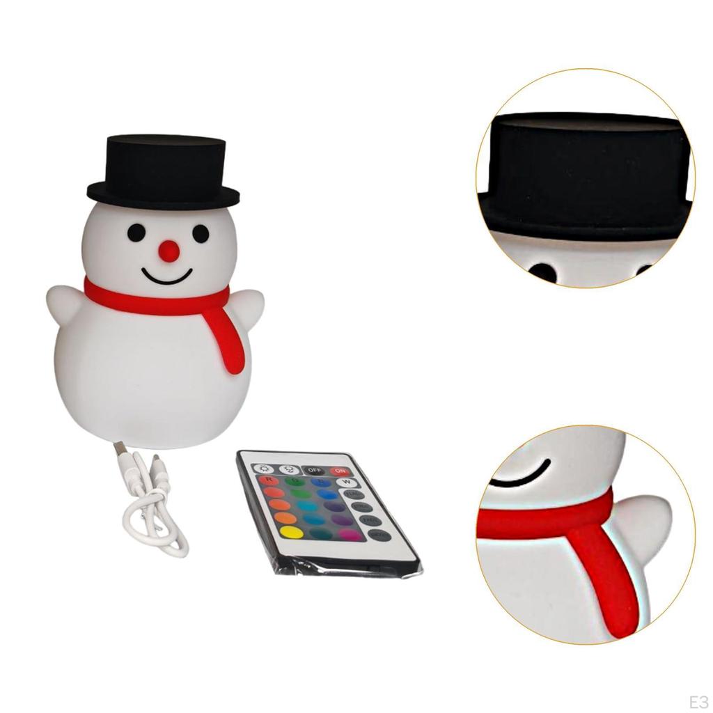 Cartoon Snowman Bedside Lamp with Touch Control for Nursery Use