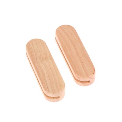 2Pc Solid Wood Grill Pan Insulated Grip Heat Resistant Portable Bbq Plate Handle For Cookware Sauce Pan Sauteing Grilling Pan