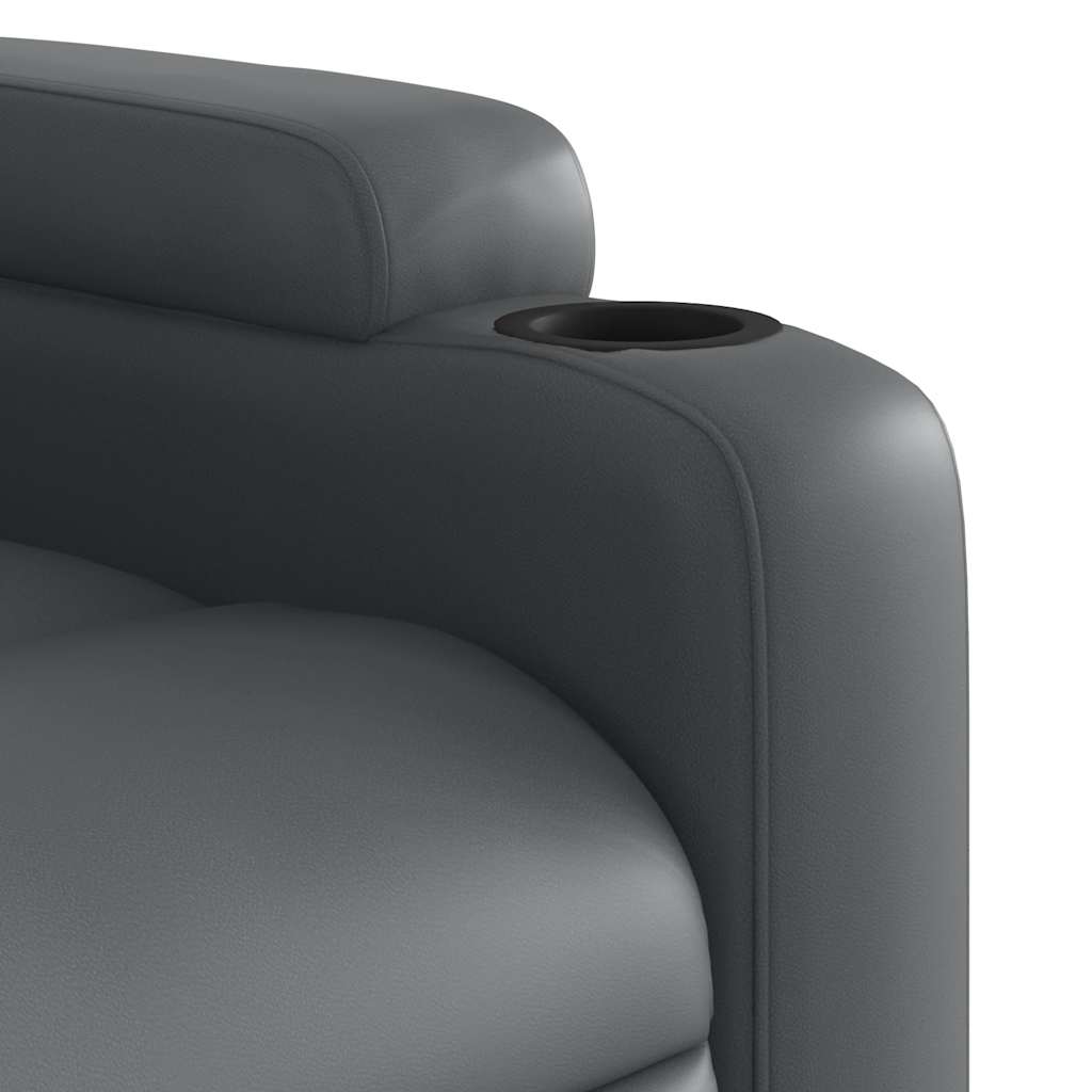 Electric Massage Chair Grey Synthetic Leather