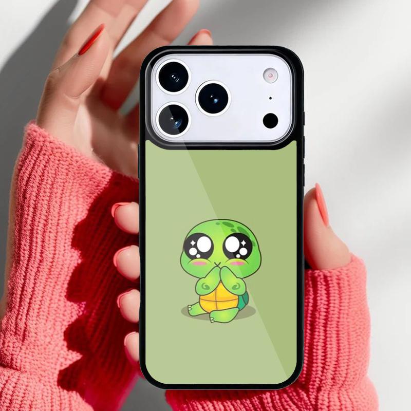 Cartoon Turtle Phone Case for iPhone 17 16 15 14 13 Pro Max Back Cover for 12 11 Pro Coque