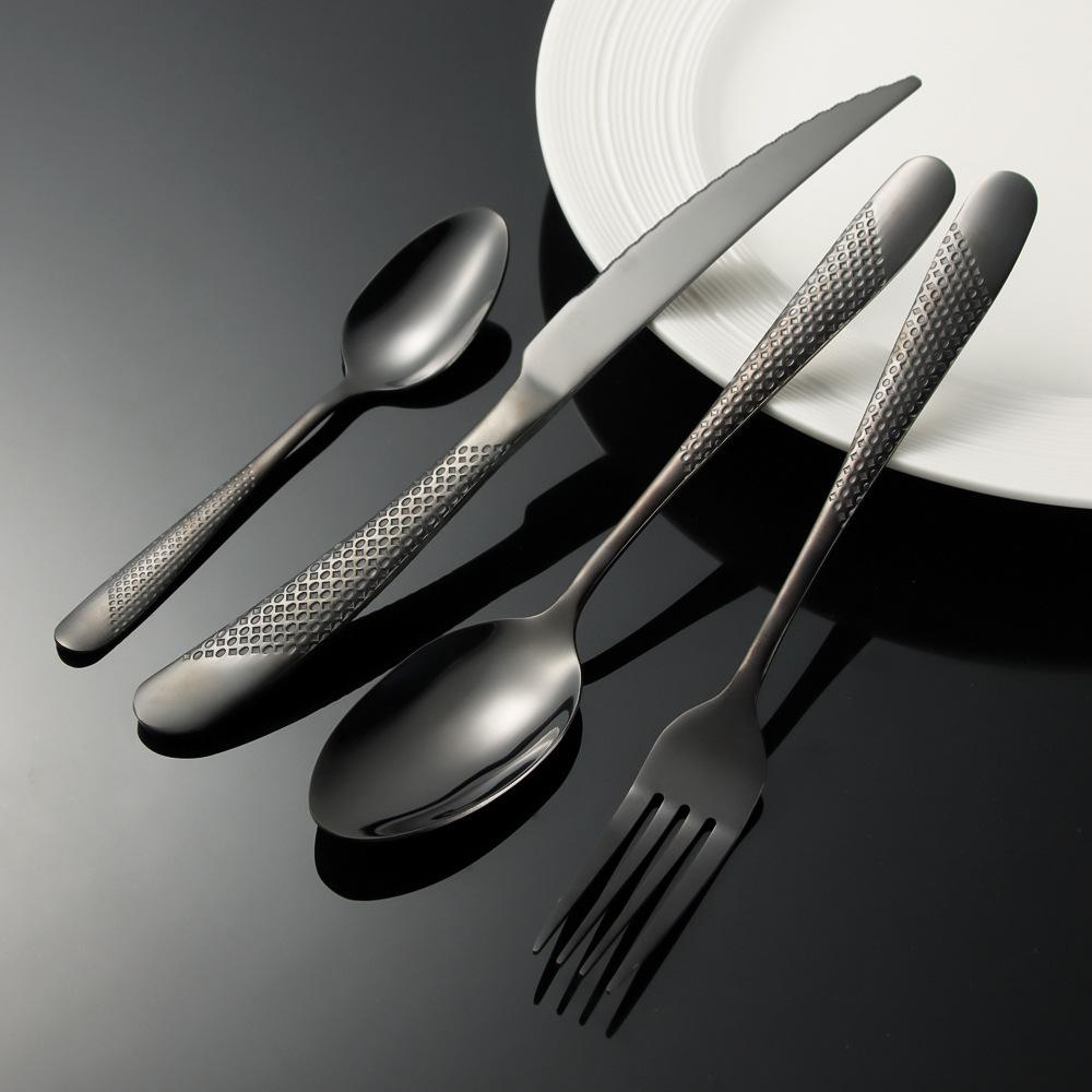 Star Diamond Stainless Steel Tableware Knives, Forks and Spoons Five-piece Set Light Luxury Simple Western Food Steak Knives, Forks and Spoons