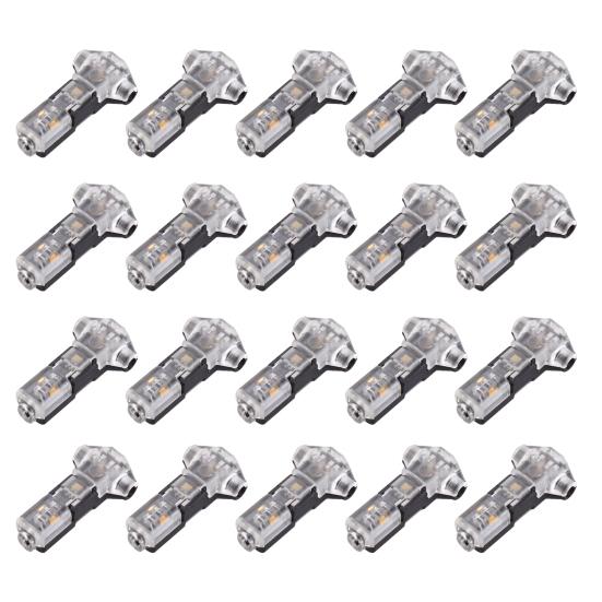 10/20/30/40/50Pcs T Tap Wire Splice Connectors 3 Way 1 Pin Solderless Low Voltage Cable Connectors No Stripping 18-22 AWG Wires Quick Connector