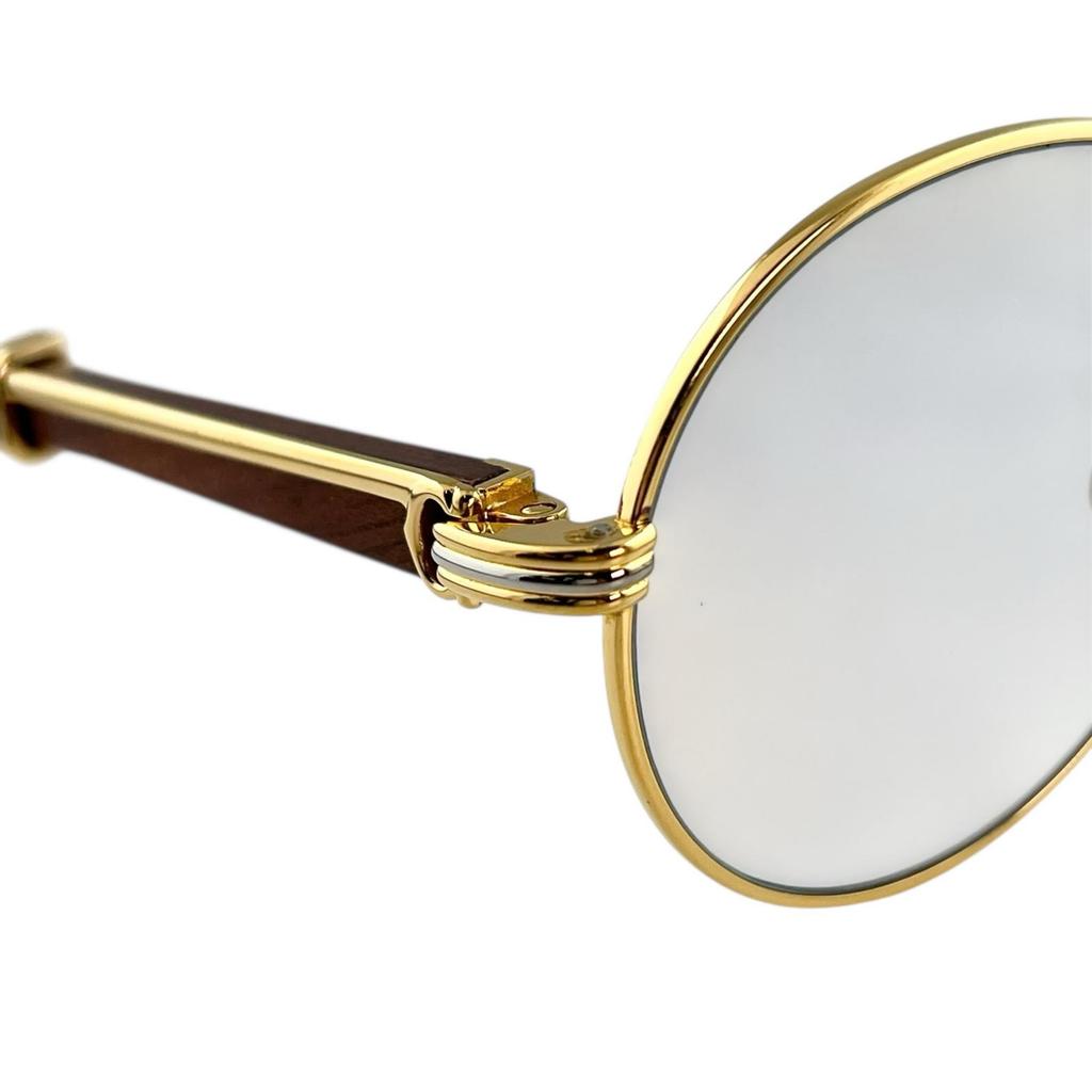 Good Cartier sunglasses Trinity Wooden Temple gold Women Used