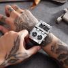 Oulm Men's Quartz Watch with Large Rectangular Dial & Multi-Time Zone Display