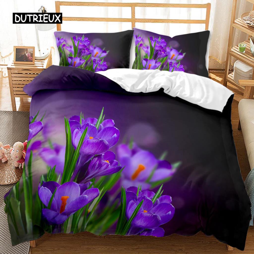 Chrysanthemum Duvet Cover Blooming Floral Branches Botanical Natural Bedding Set Flower Queen King Size Polyester Qulit Cover