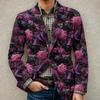 Men's Halloween Print Corduroy Warm Pocket Blazer Jacket Casual Suit Coat Lightweight Buttoned Front Outerwear for Fall Winter