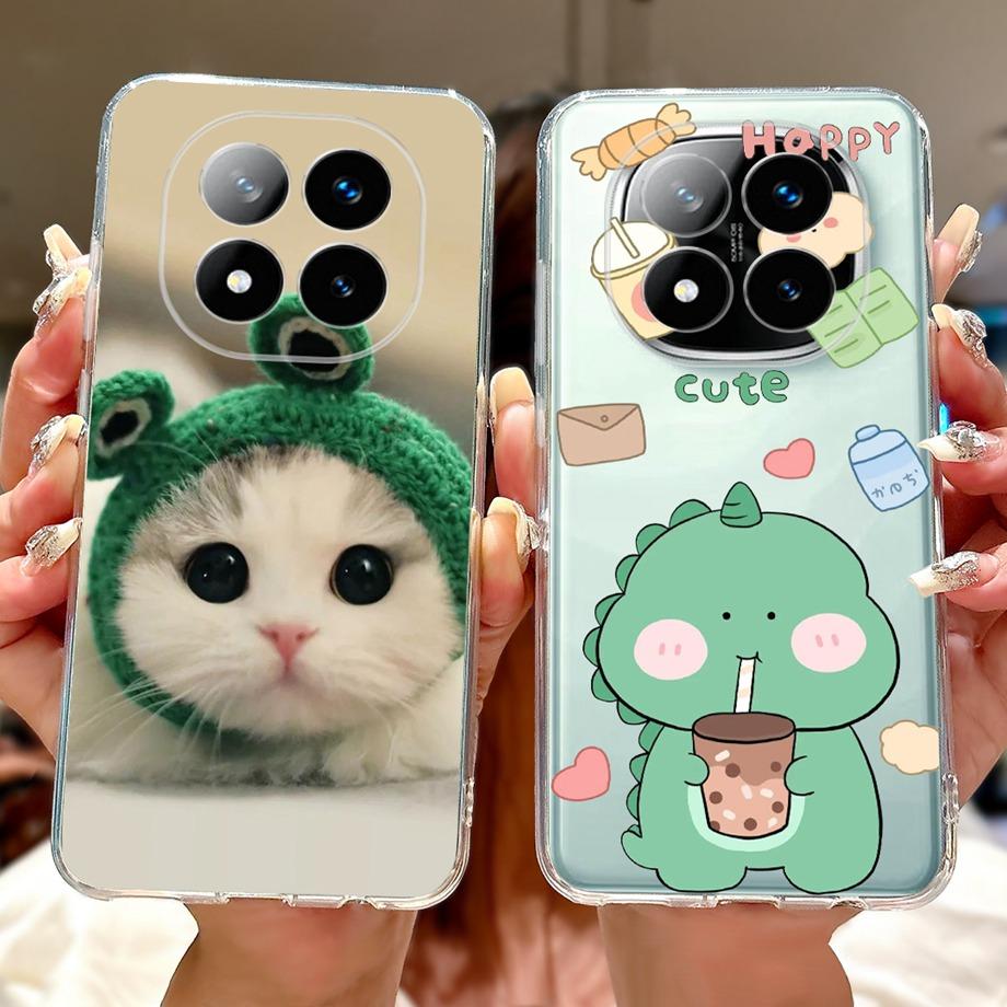 For Xiaomi Redmi Note 14 14Pro 14 Pro+ Plus Case Cute Animals Tiger Lion Dragon Cartoon Phone Cover Soft TPU Matte Silicone Capa