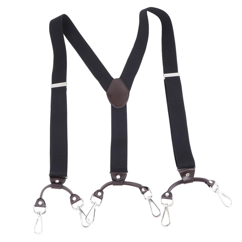 3.5CM Men Suspenders Y Shaped Elastic Adjustable 6 Clip Black Men Pants Suspenders for Business Party