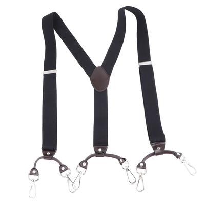 3,5CM Herren Hosenträger Y-Form Elastisch Verstellbar 6 Clips Schwarz Herren Hosen Hosenträger für Geschäftsfeier