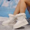 Foreign Trade 2025 New Wool Bow Decorative Casual Women's Snow Boots Thick-soled Large-size Thermal Cotton Shoes