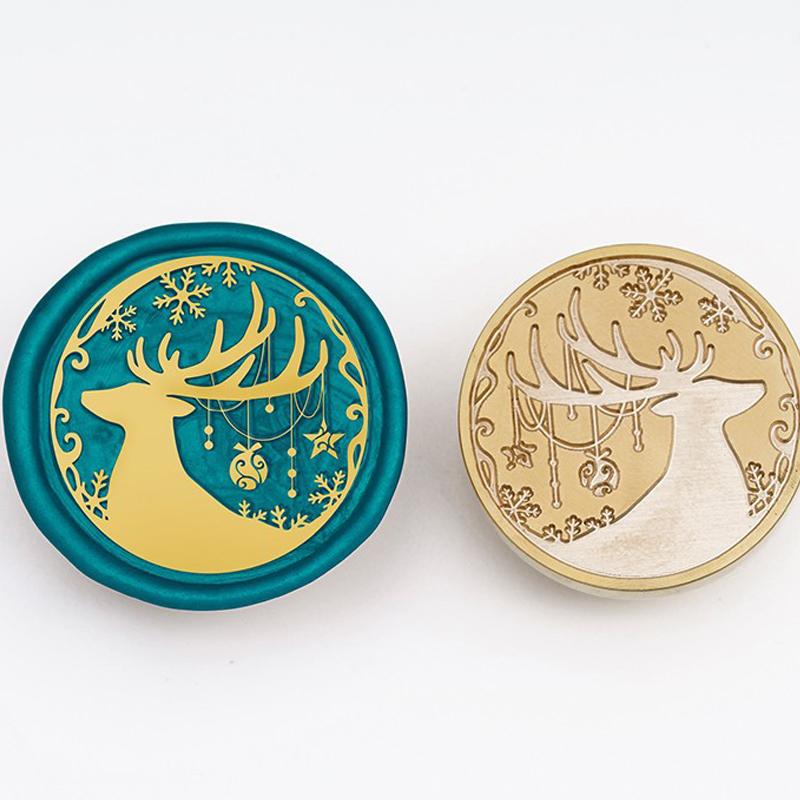 Veselé Vánoce vosková pečetní razítka Hlava vánoční novoroční pečeti