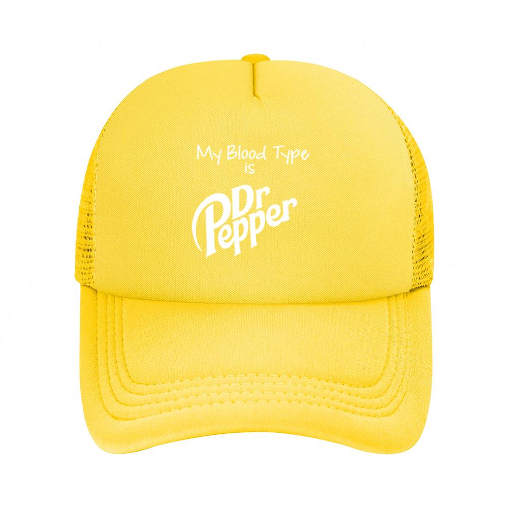 Dr Pepper blood type funny text Baseball Cap Anime Graphic Hats Adult Unisex Women Sports Outdoor