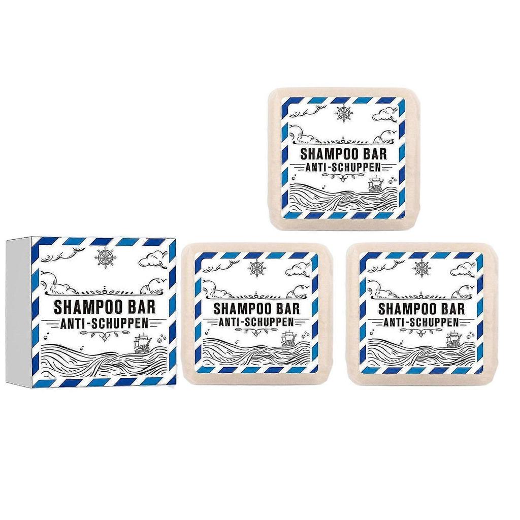 3X Solid Anti Dandruff Shampoo - Solid Shampoo Men & Women - 3-in-1 Shower Soap Men for Hair, Face, Body - Vegan