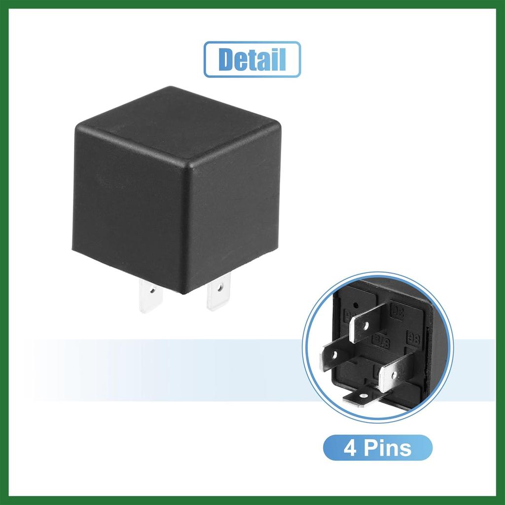Motoforti 8 Pcs Car Relay 4 Pin 12V 40Amp SPST Model JD2912-1H-12VDC 40A 14VDC Automotive Relay Switches Long-Lasting